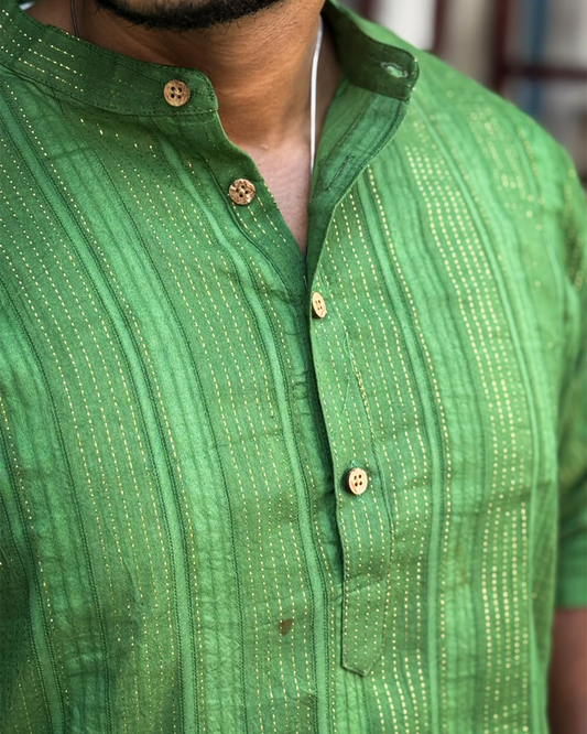Regha Dyed Kurta - Green