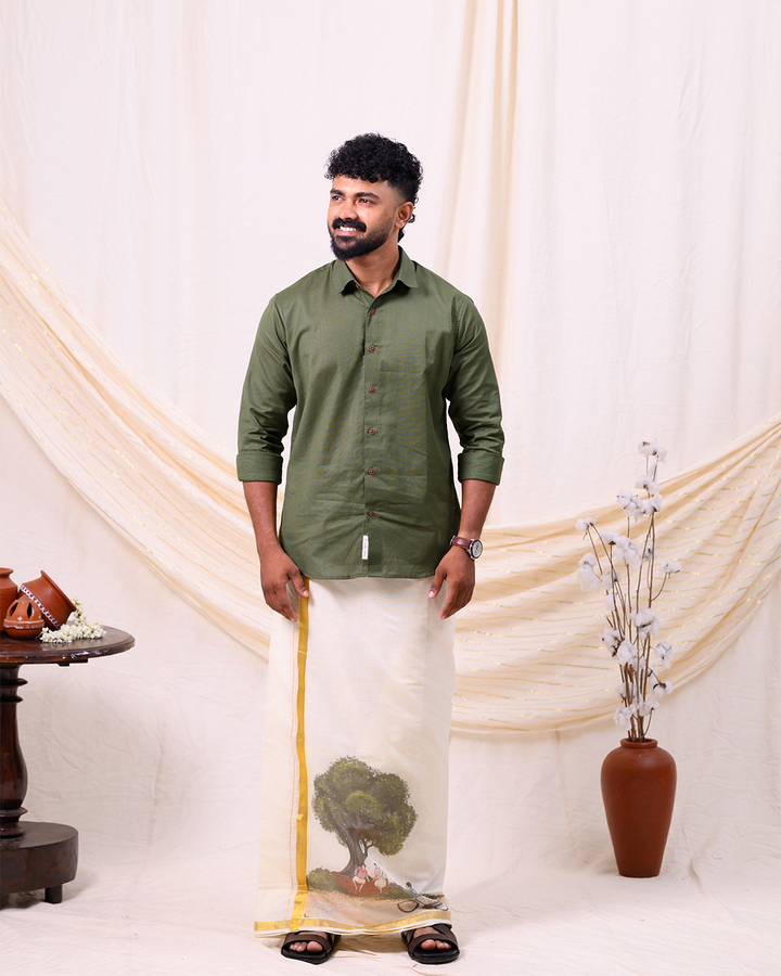 Olive Green-Cotton Shirt
