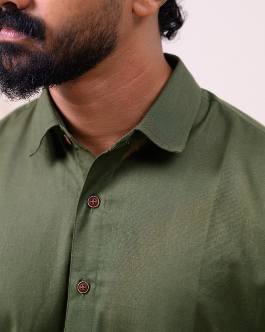 Olive Green-Cotton Shirt