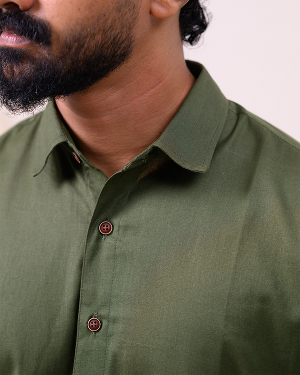 Olive Green-Cotton Shirt