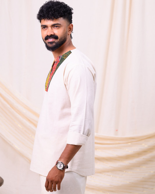 CHUVADU - Short kurtha & Patch worked dothi Combo
