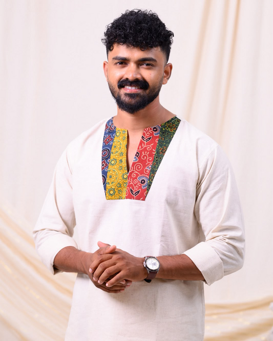 CHUVADU - Short kurtha & Patch worked dothi Combo