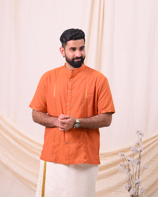 MANGALGIRI COTTON SHIRT – ORANGE