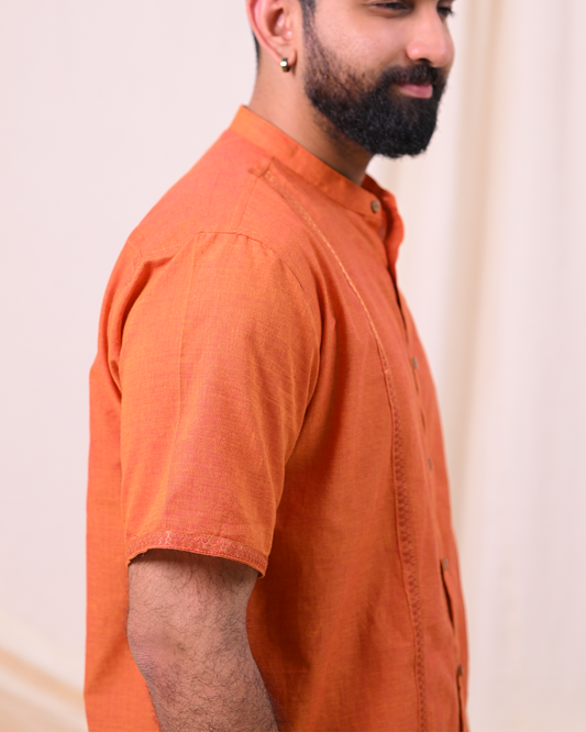 MANGALGIRI COTTON SHIRT – ORANGE